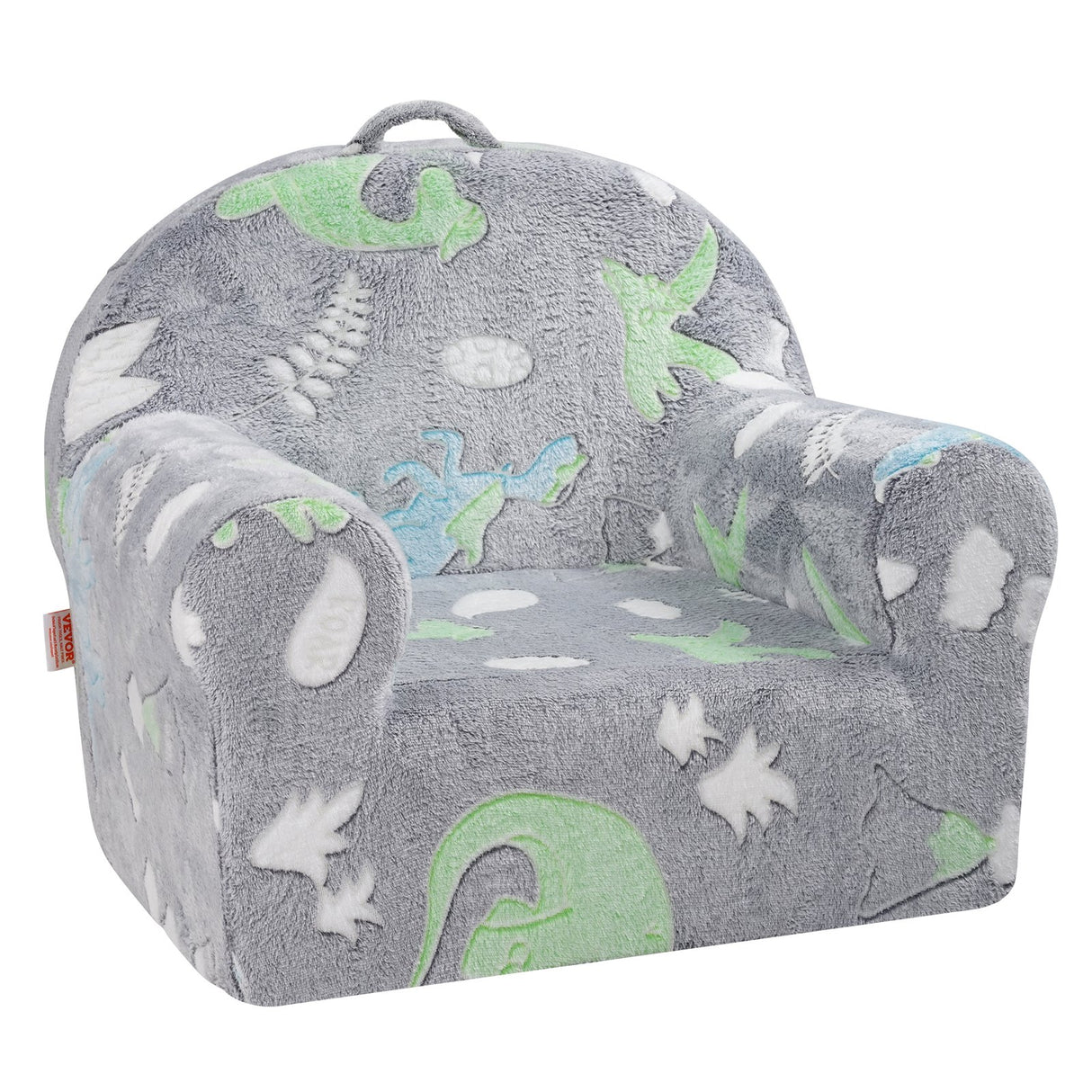 Grey kids glow in the dark plush chair