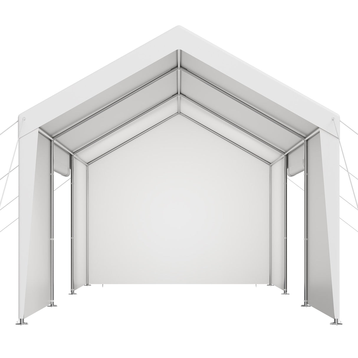 Assembly steps for the carport frame, cover and sidewalls