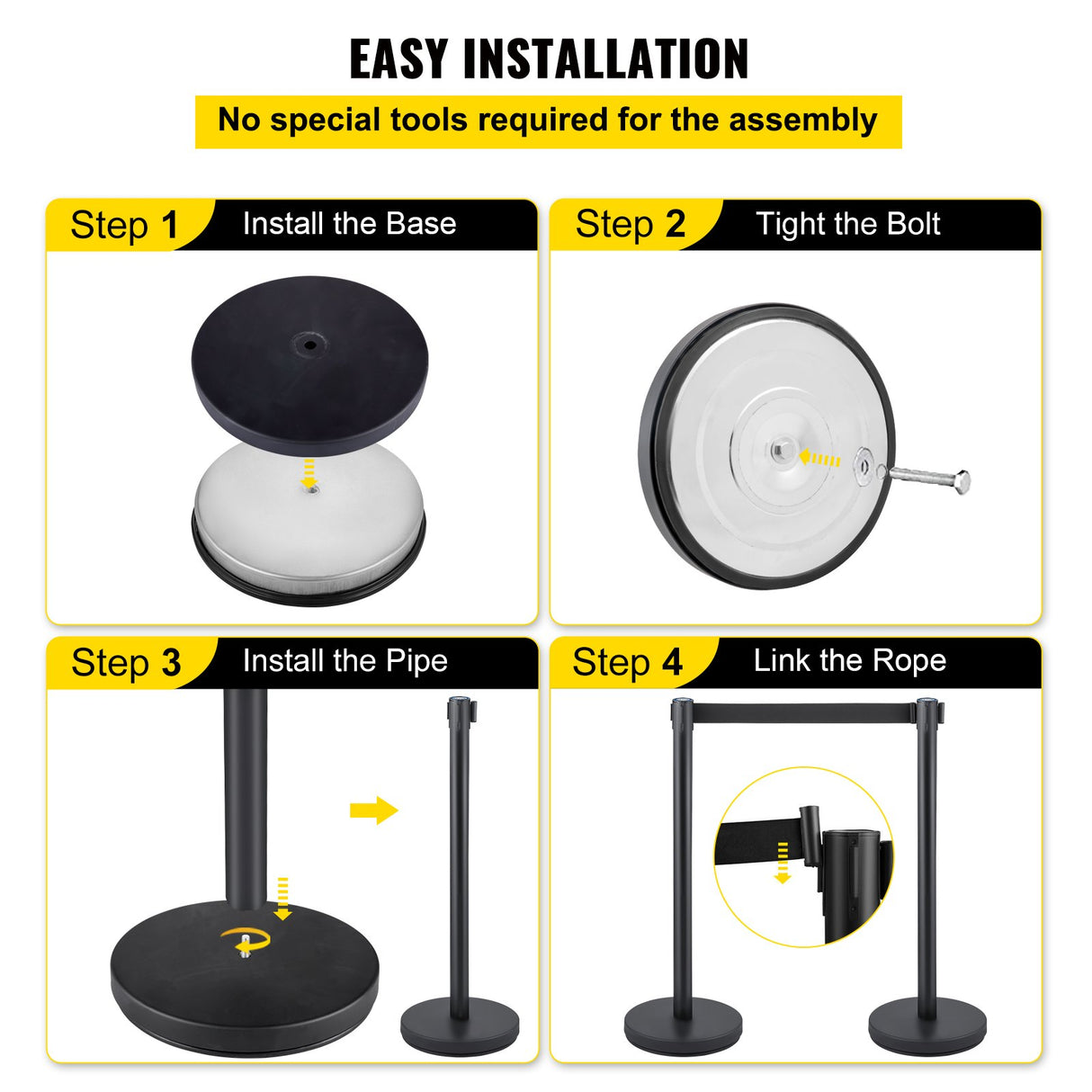 Crowd control stanchion set with retractable belt