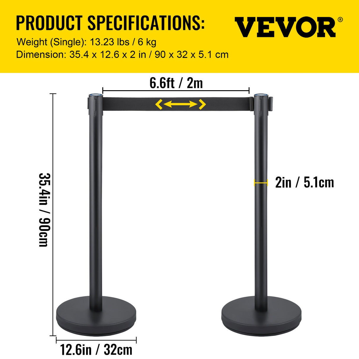 Crowd control stanchion set with retractable belt