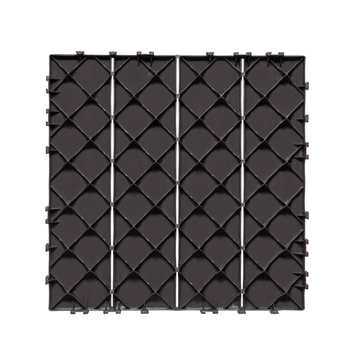 Palma Plastic Deck Tiles, 30 x 30cm, Dark Brown, 36pcs