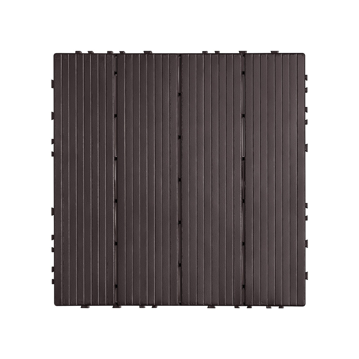 Hulftegg Interlocking Deck Tile, 30x30cm, Wood Look, Dark Brown, 54pcs