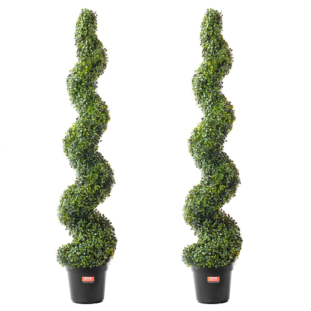 Pack of 2 artificial boxwood topiary trees 152cm with spiral design for indoor and outdoor use — Allure Home Collections