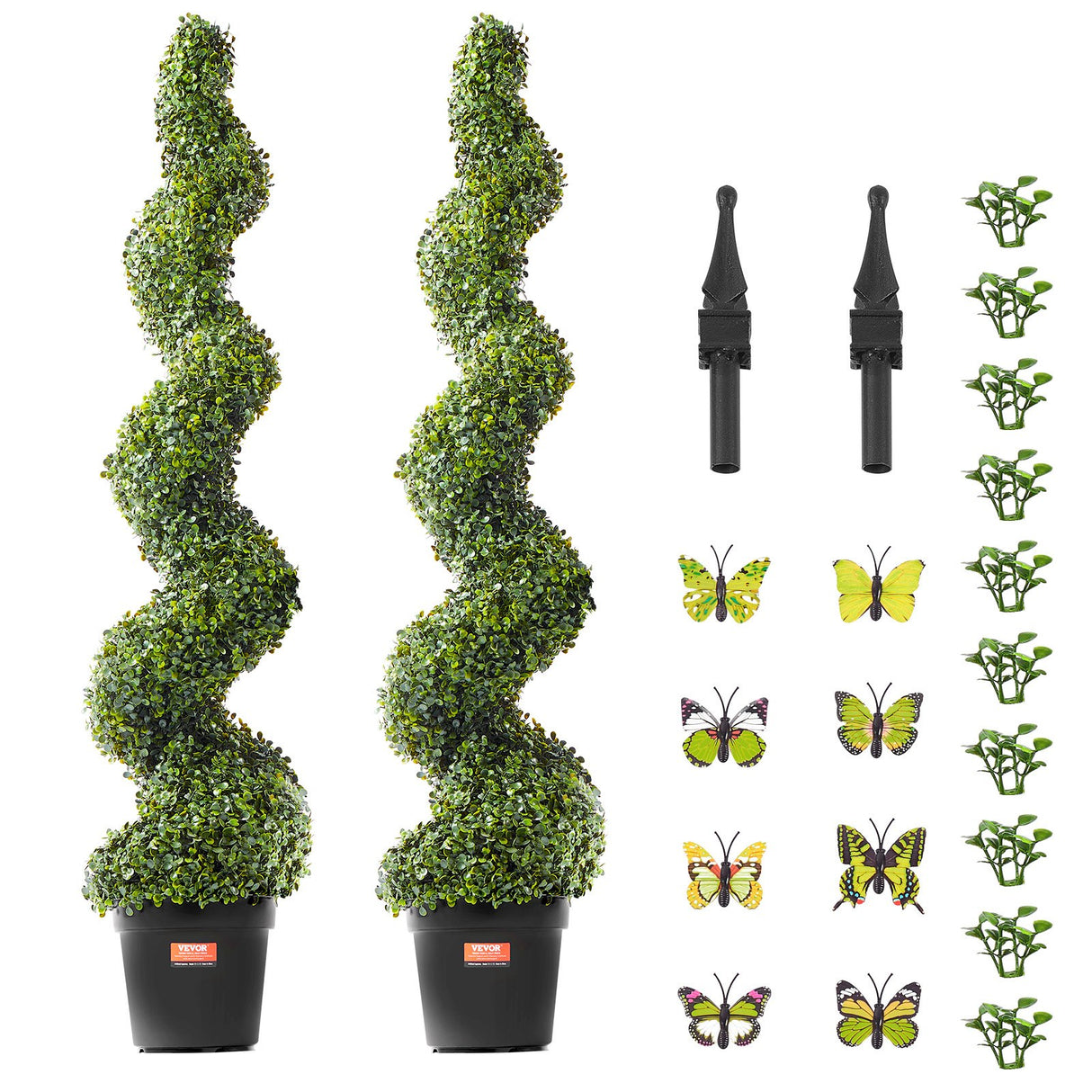 VEVOR boxwood topiary trees in courtyard showing height and scale — Allure Home Collections