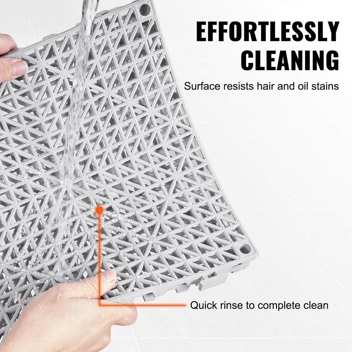 Segura Drainage Mat Tiles, 30 x 30cm, PVC, Grey, 12pcs