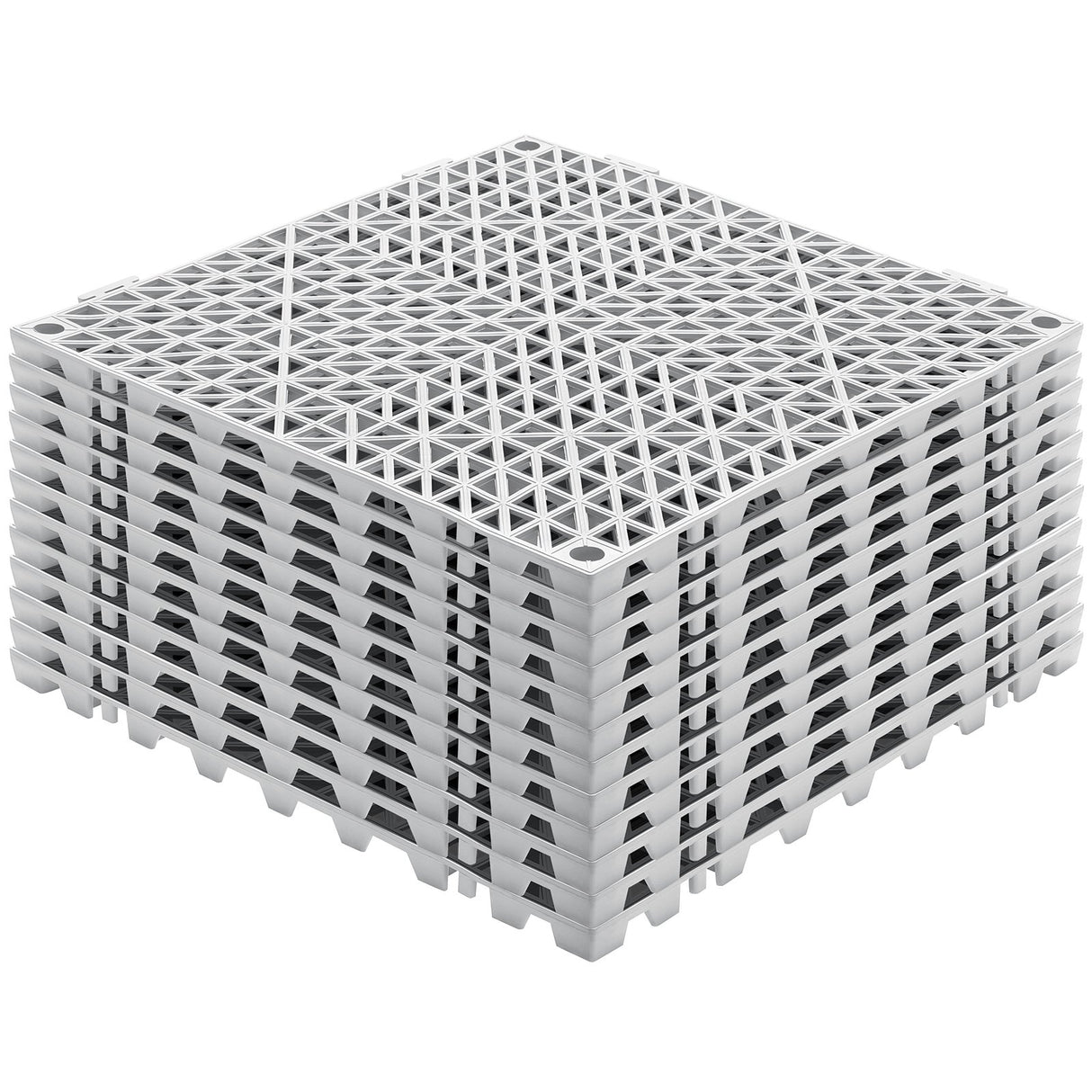 Segura Drainage Mat Tiles, 30 x 30cm, PVC, Grey, 12pcs