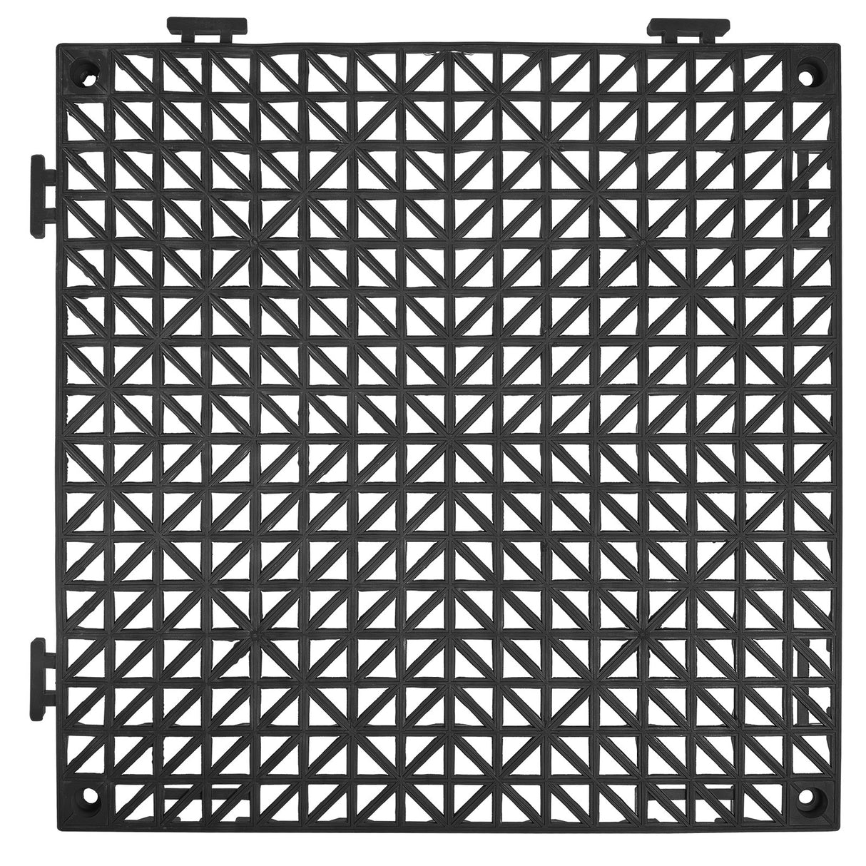 Nufenen Interlocking Drainage Floor Mat, 30x30cm, PVC, Black, 55pcs