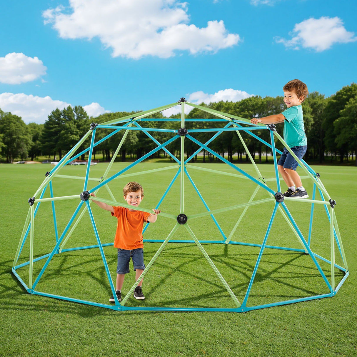 Geometric dome climber with basketball set 305cm view 8