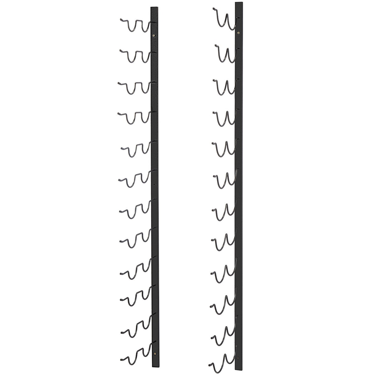 Wall mounted wine and towel rack for 24 bottles in black steel