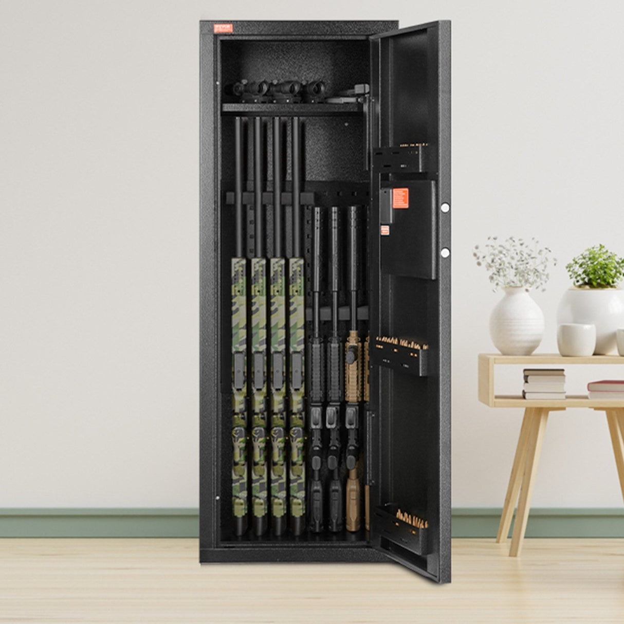 Lazise Gun Safe, 6 to 8 Rifle Cabinet, Digital and Key Lock