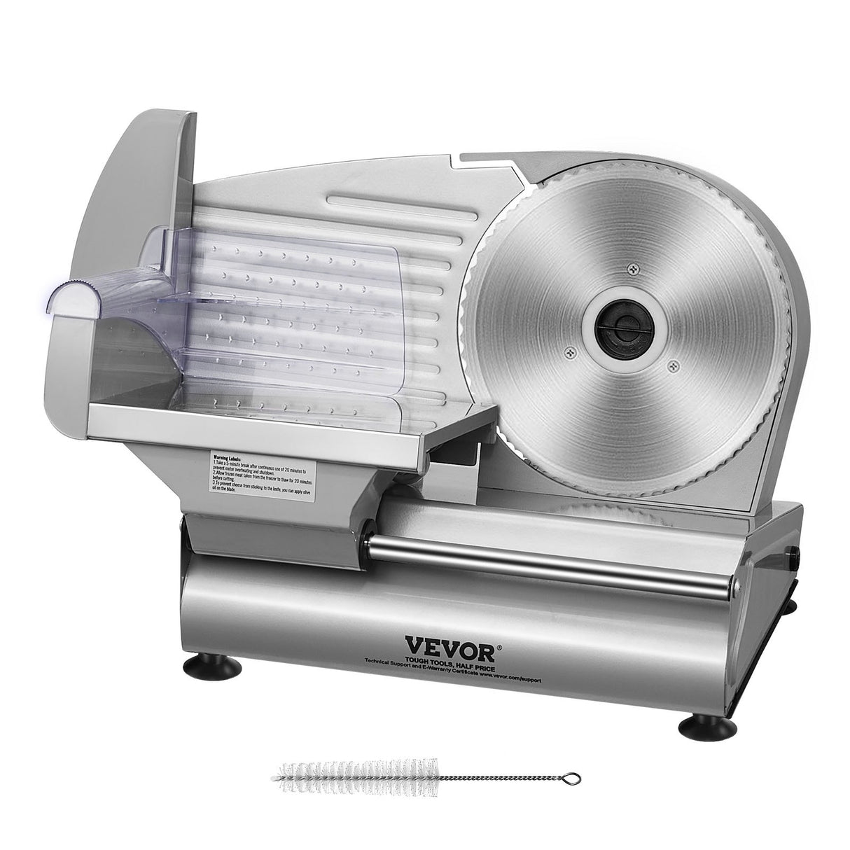 Electric slicer cutting thin slices of ham for sandwiches
