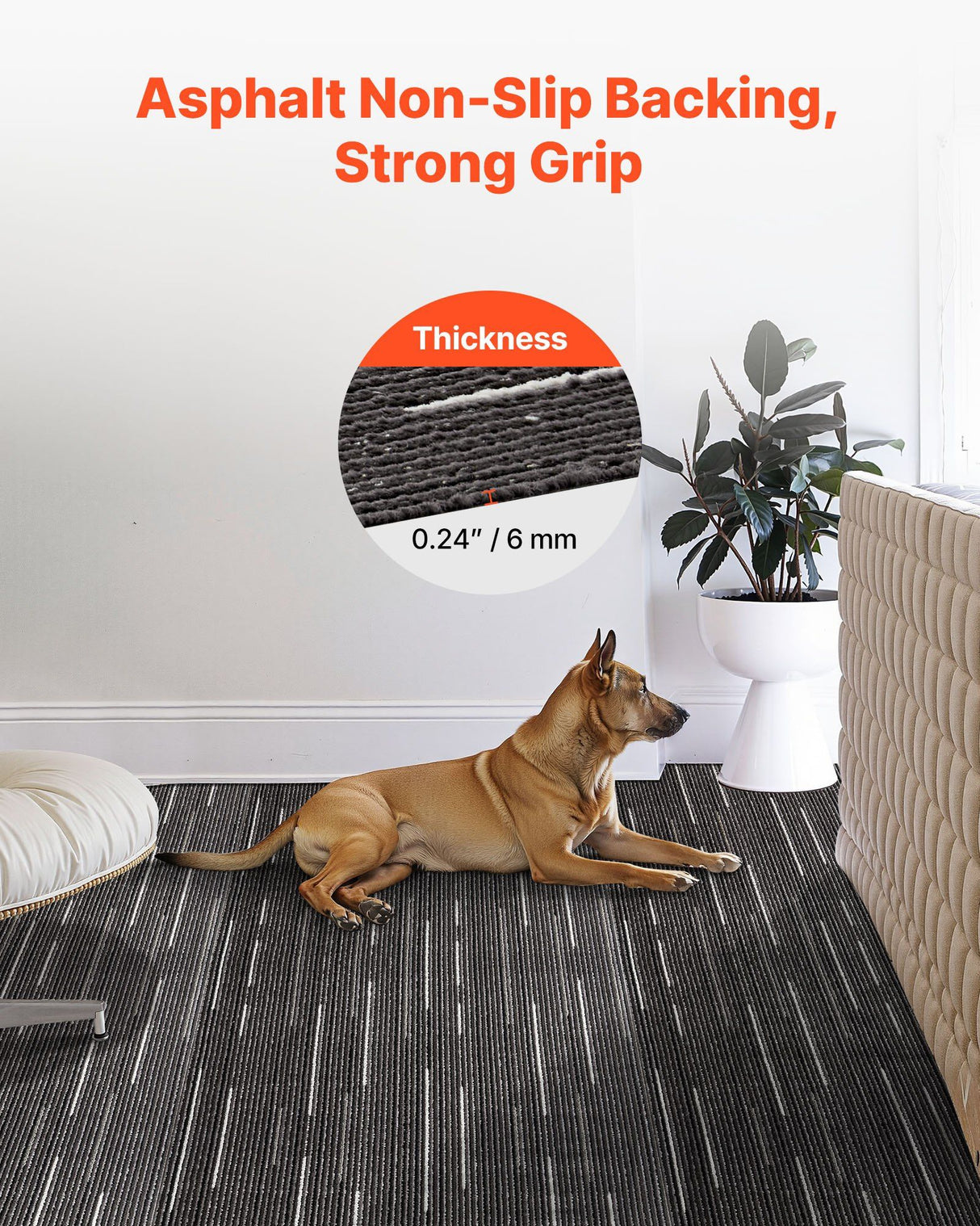 Desenzano Carpet Tiles, Reusable, Soft Padded, 610x610mm, Grey, 24pcs