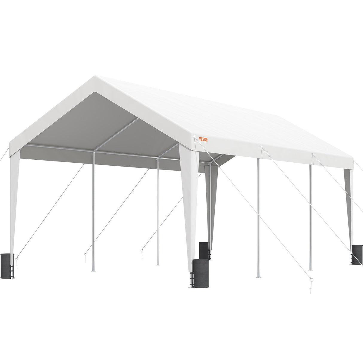 Dimension diagram of the 3 x 6 m carport car canopy shelter