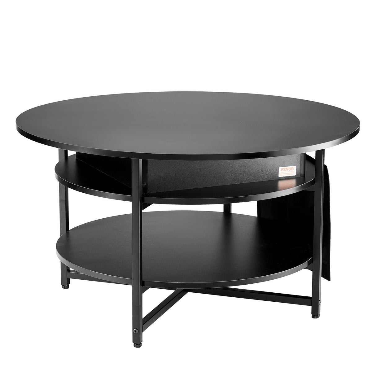 Black round lift top coffee table with hidden storage