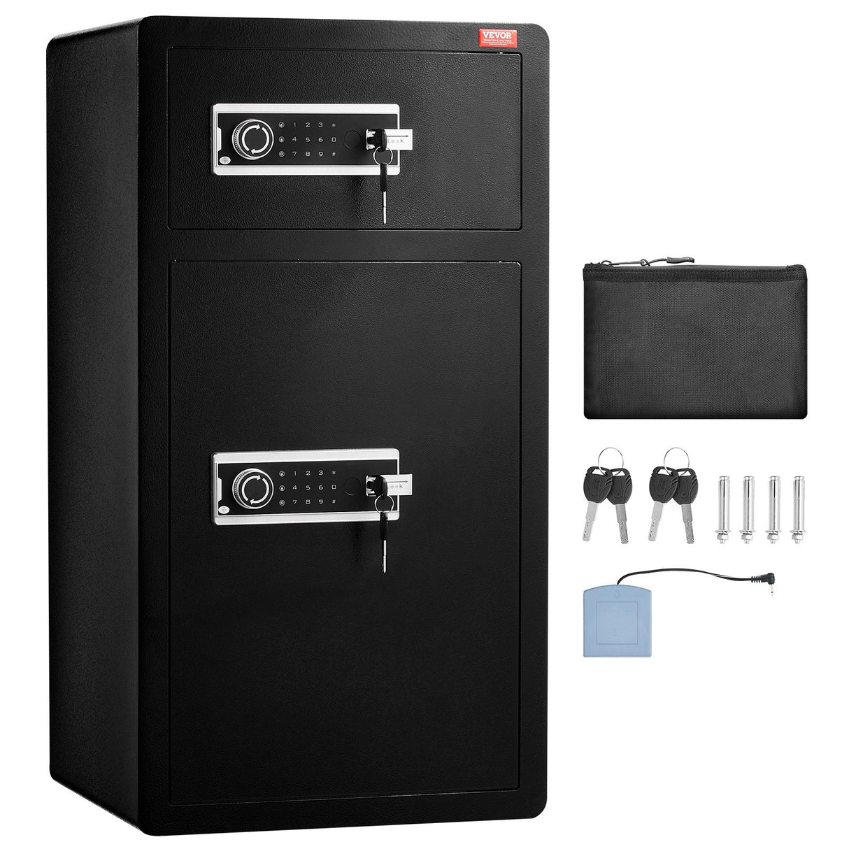 Iseo Safe Box, 7.2 cu.ft, Double Door, Key and Digital Lock