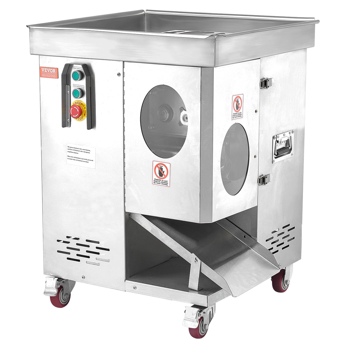 Rear view showing motor housing of the electric meat cutting machine