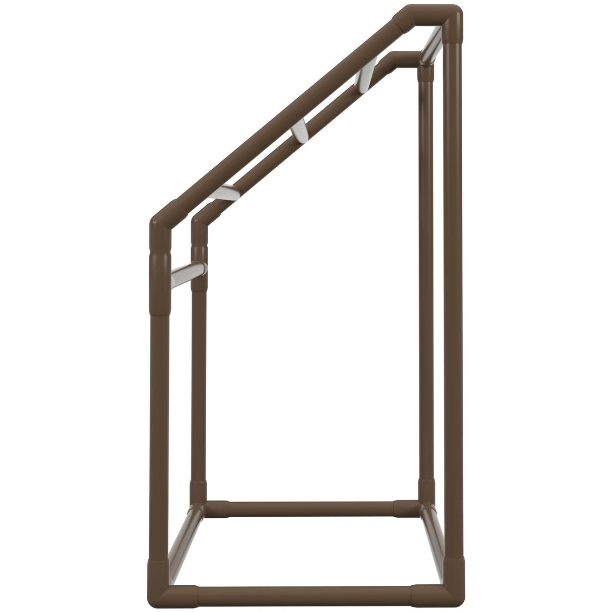 VEVOR 5-Bar Brown Freestanding Pool Towel Rack — PVC Trapezoidal, 8 Clips, Mesh Bag — Allure Home Collections