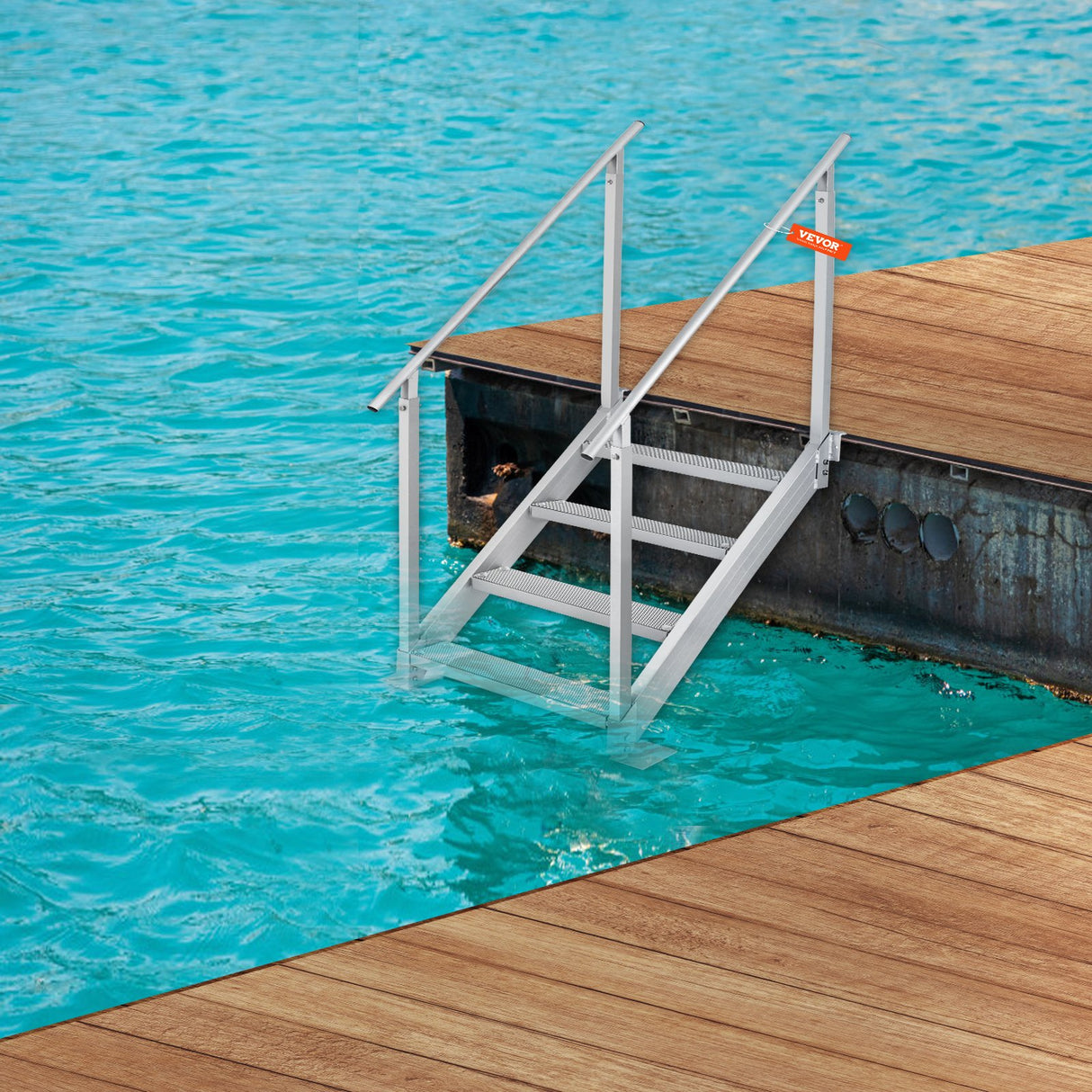 Ericeira Pool Ladder, 4 Step Adjustable Aluminium