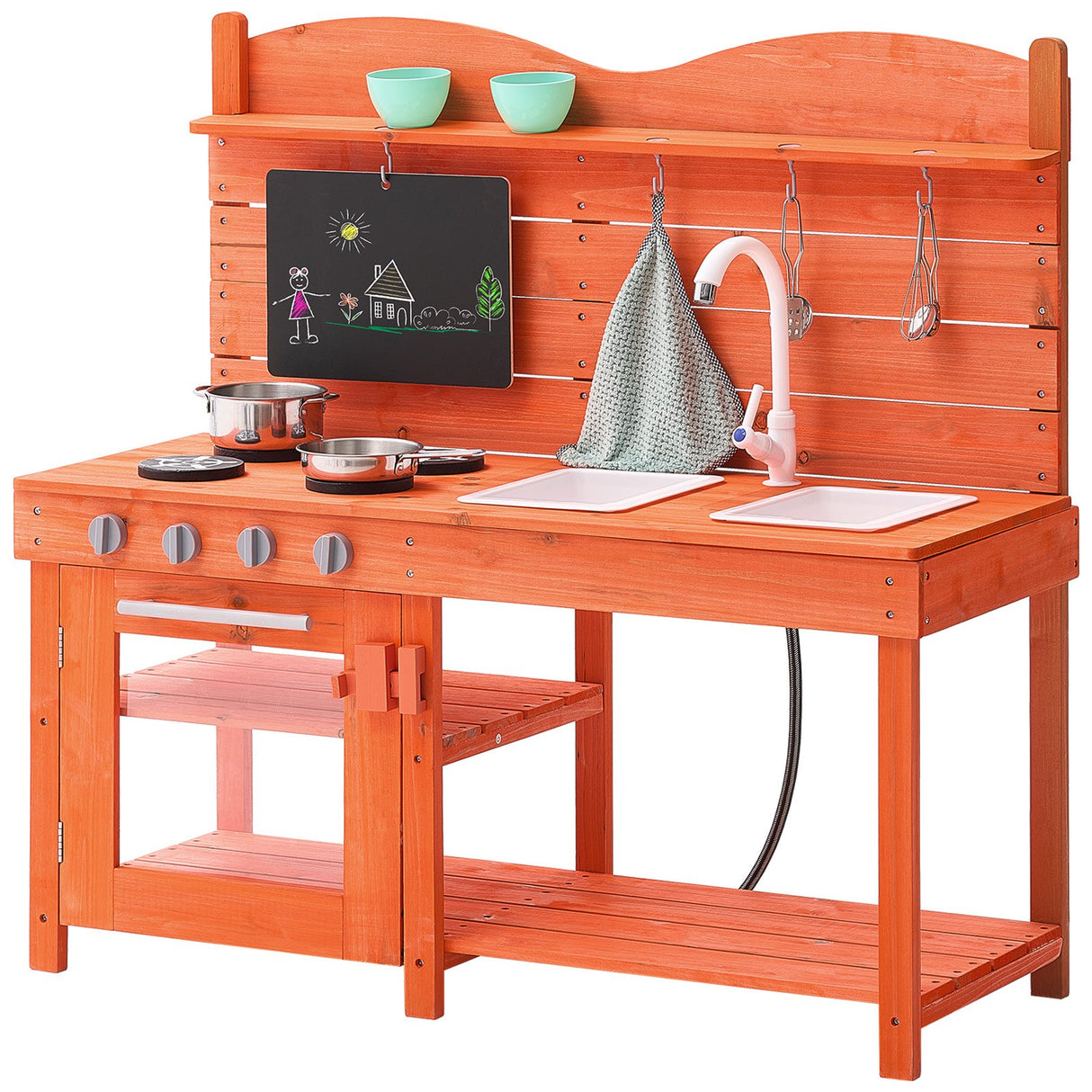 Wooden outdoor mud kitchen play set