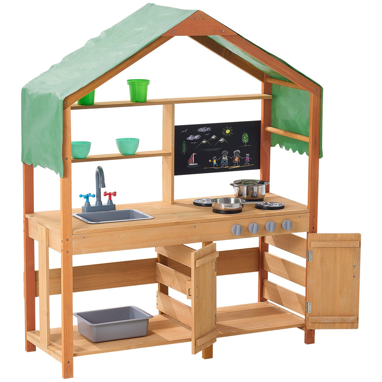 Wooden mud kitchen outdoor pretend play set