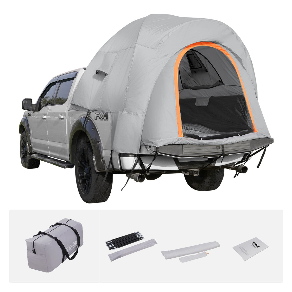 SUV Camping Tent, 10x10ft, Waterproof, 5-8 Person, with Awning