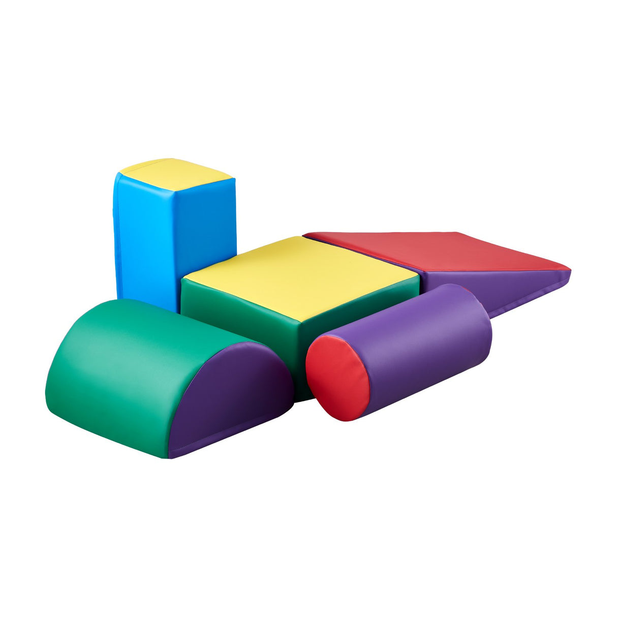 Foam climbing block set as obstacle course