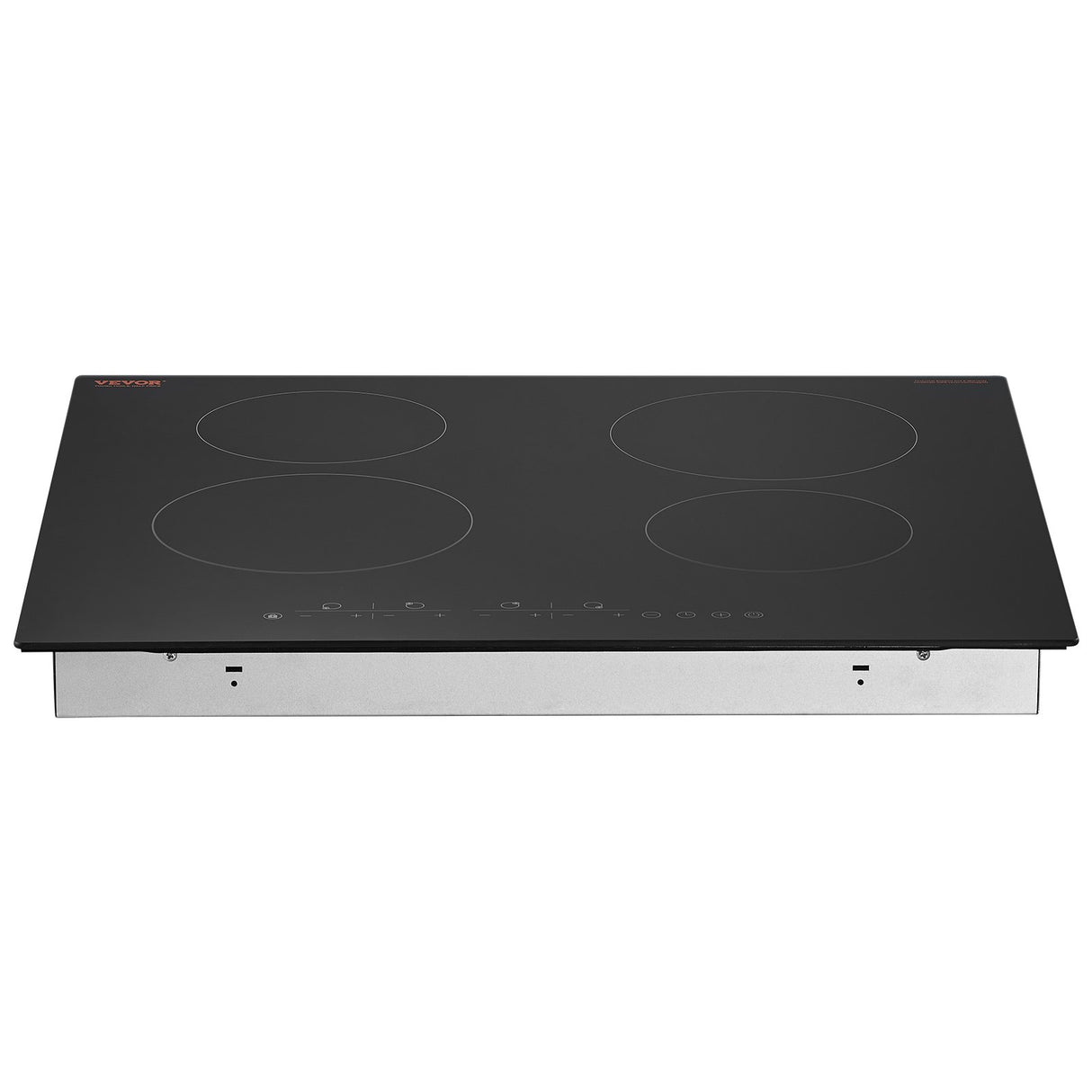 Ceramic cooktop glass surface being wiped clean