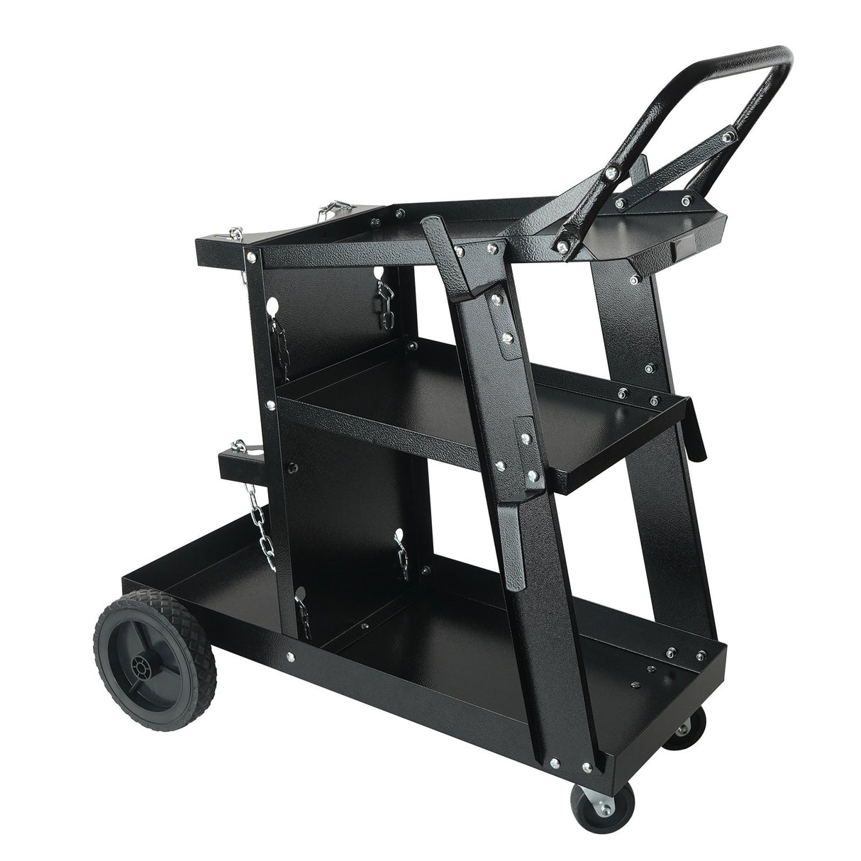 3 Tier Welding Cart Trolley 400lb with Cylinder Storage and Safety Chains