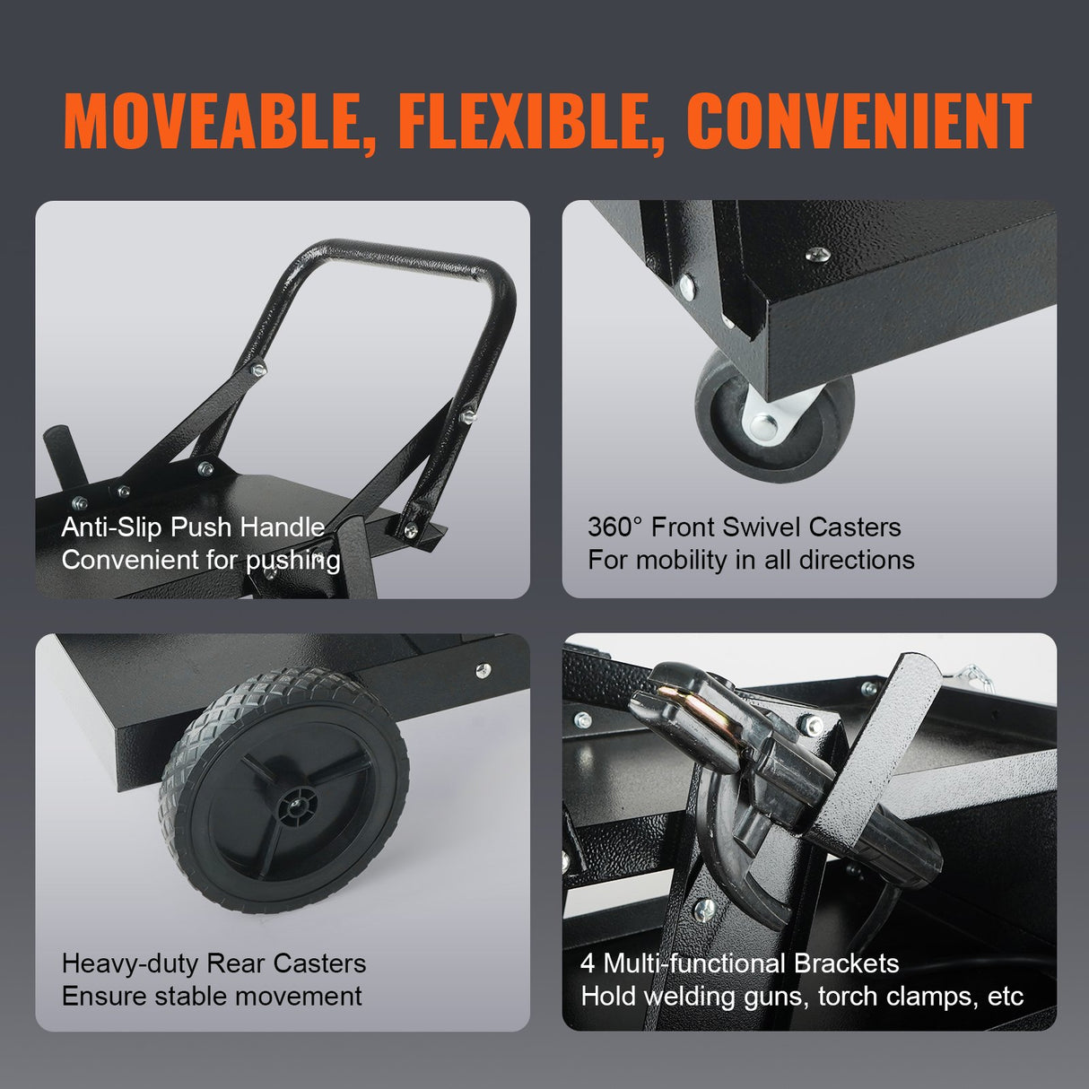 3 Tier Welding Cart Trolley swivel casters