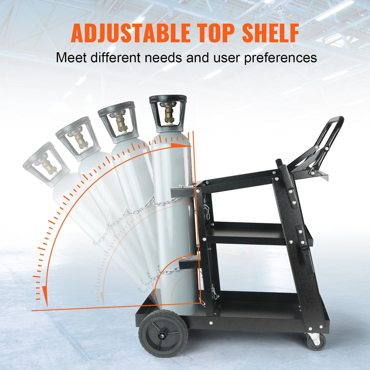 3 Tier Welding Cart Trolley adjustable top shelf