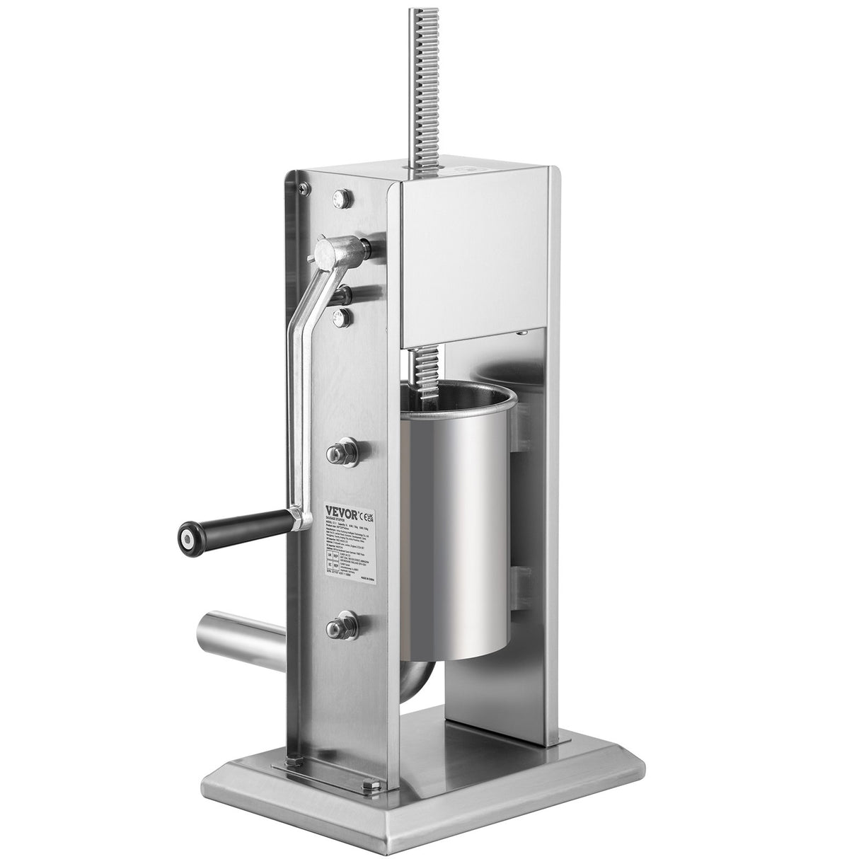 Side view of the two speed vertical sausage stuffer