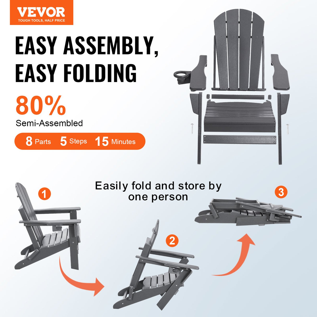 Smithfield 2 Piece Outdoor Lounge Set, Grey
