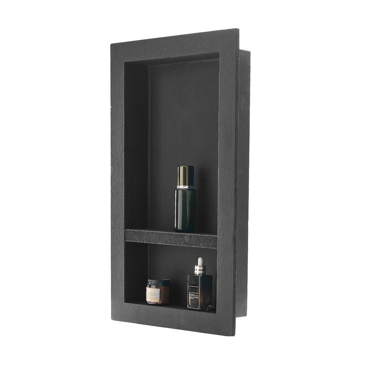 Recessed ready-to-tile double shelf shower niche, 40 x 71 cm