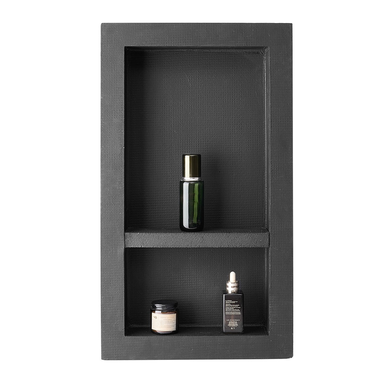 Recessed ready-to-tile double shelf shower niche, 40 x 71 cm