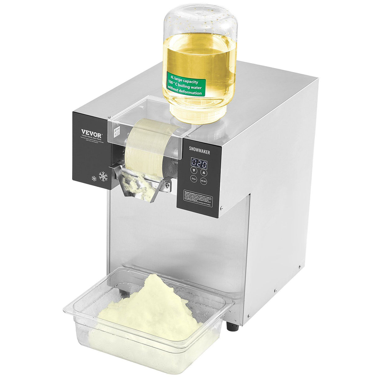 Dimension diagram of the commercial snowflake ice machine