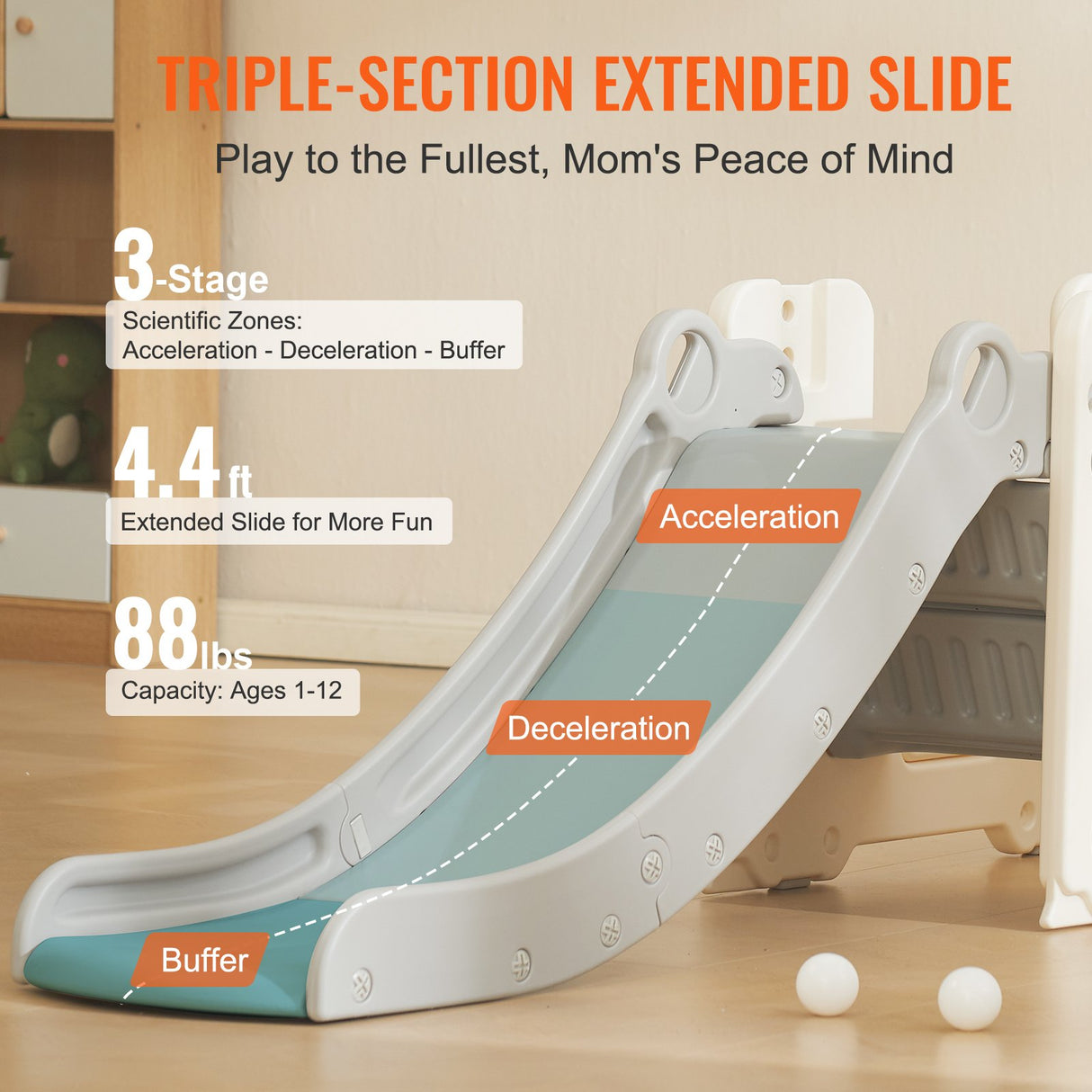 Toddler Slide with Climbing Ladder and Car Playhouse