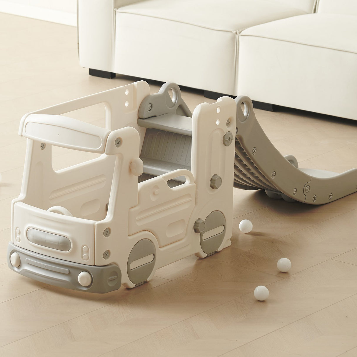 Toddler Slide with Climbing Ladder and Car Playhouse