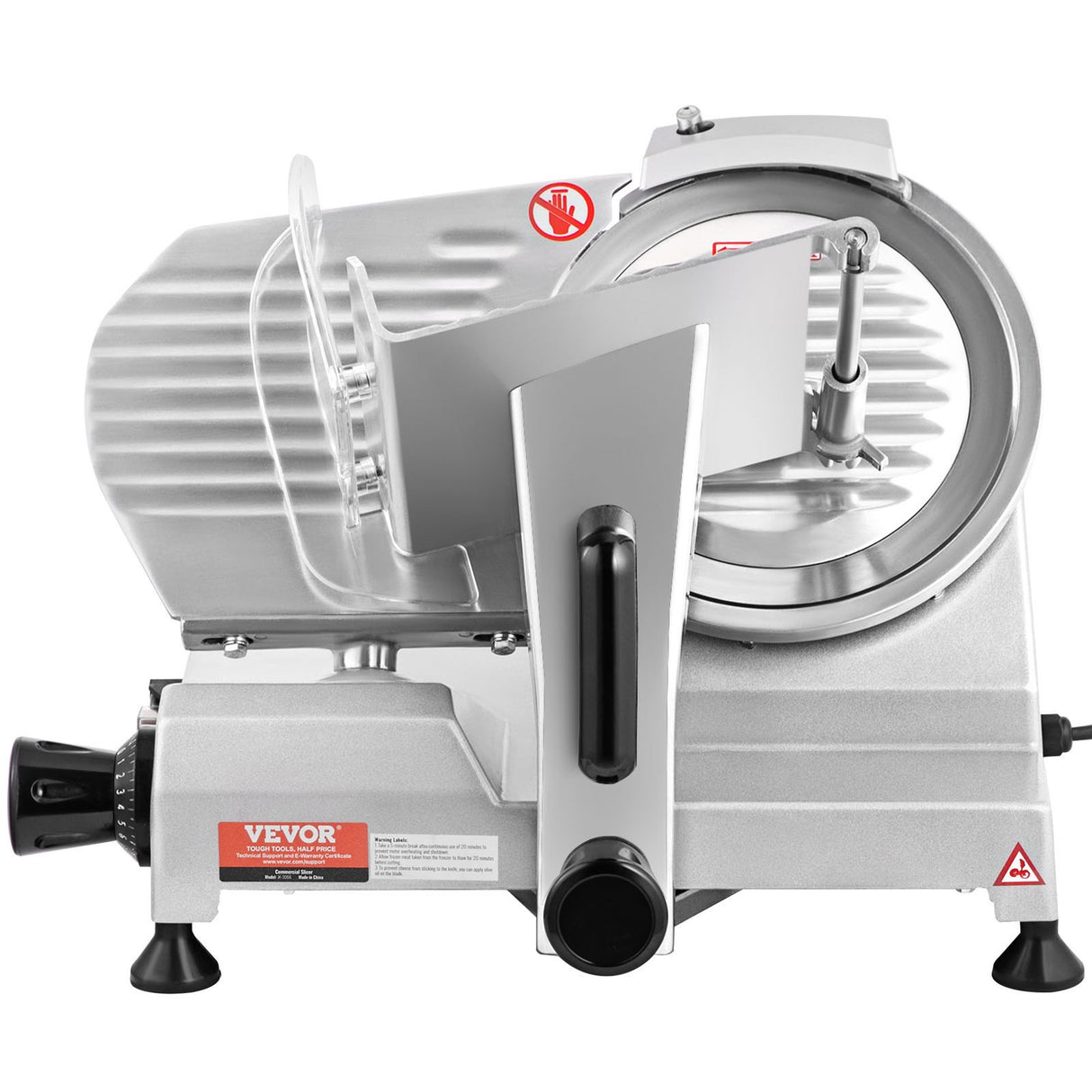 Dimension diagram of the 200 W commercial meat slicer