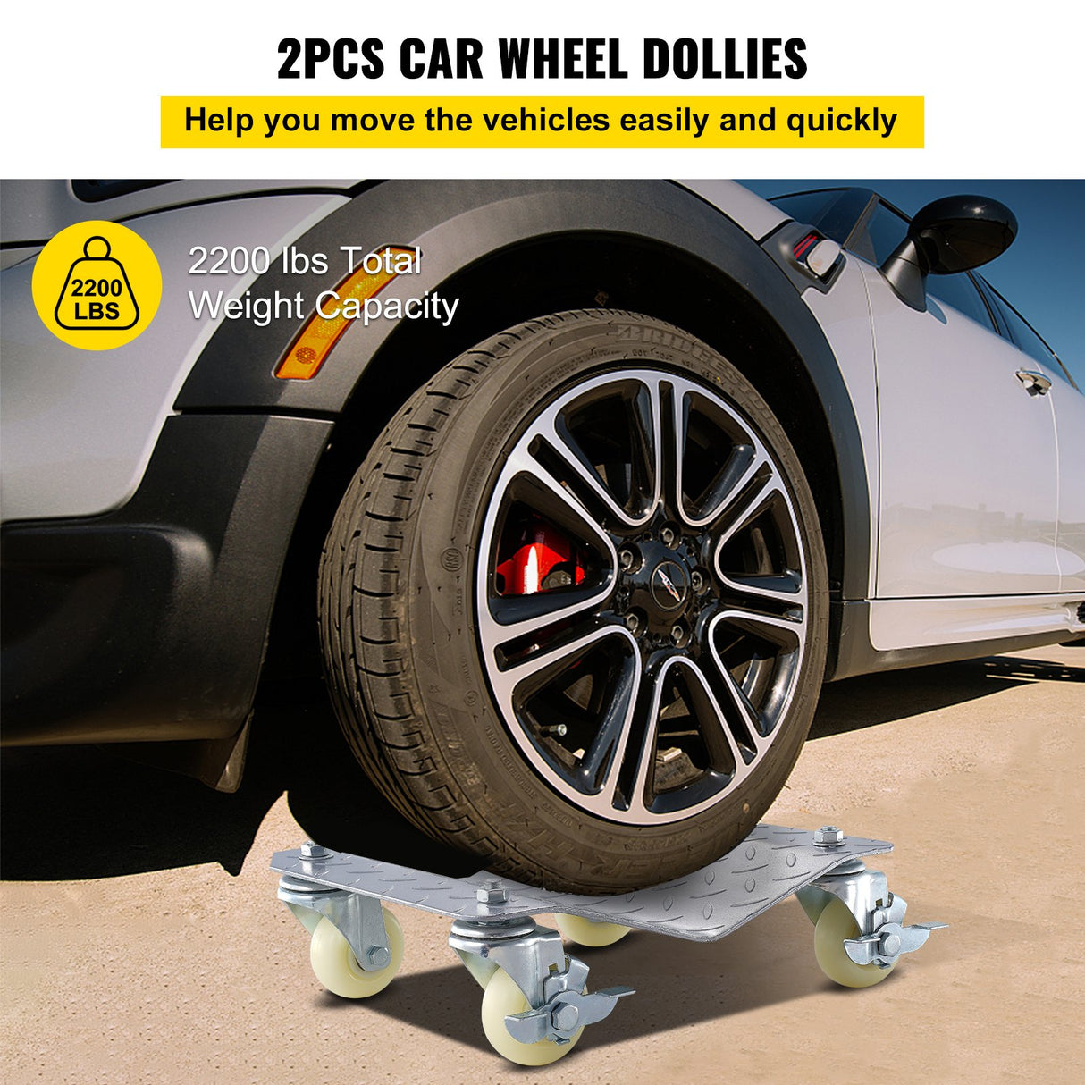 Tire wheel dollies 16 x 12 inch steel car dolly 2 pack