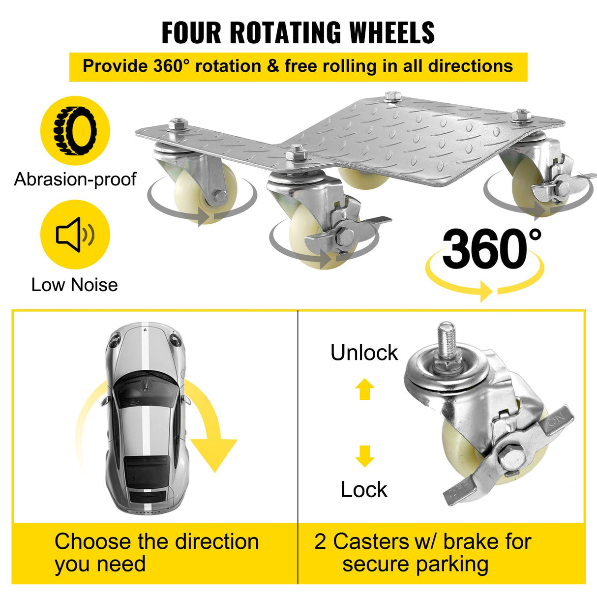 Tire wheel dollies 16 x 12 inch steel car dolly 2 pack