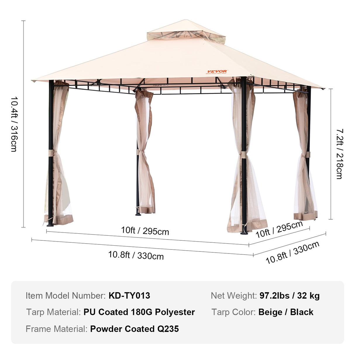Zip and hook and loop fastening joining two mesh netting panels