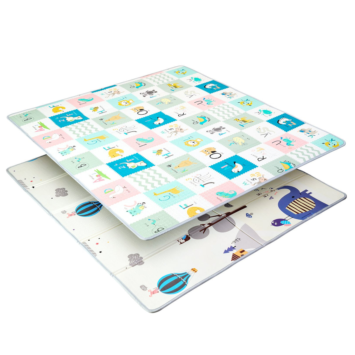 Foldable baby play mat with carry handle