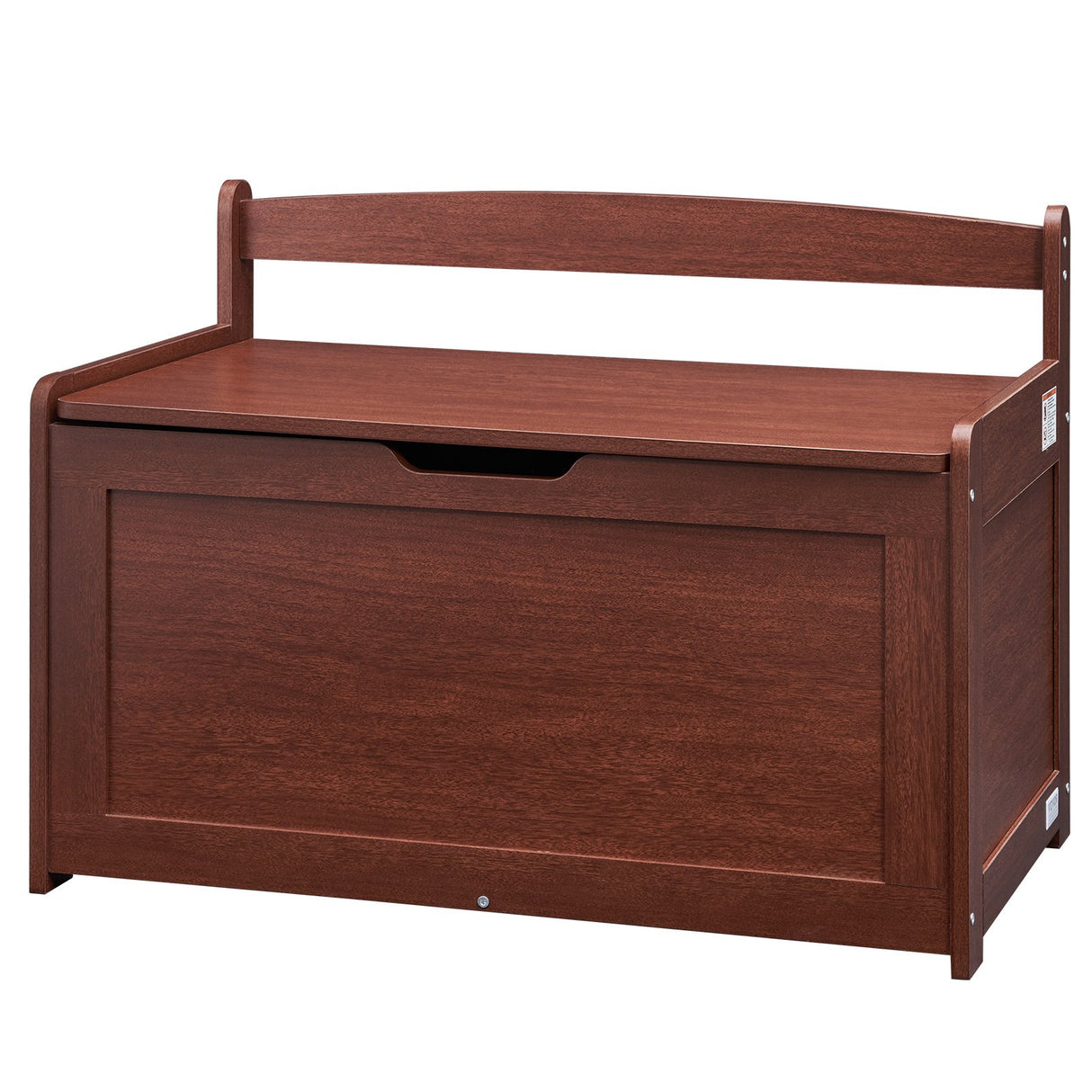 Cherry wooden kids toy box storage bench chest - view 1