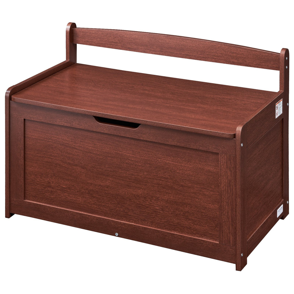 Cherry wooden kids toy box storage bench chest - view 9