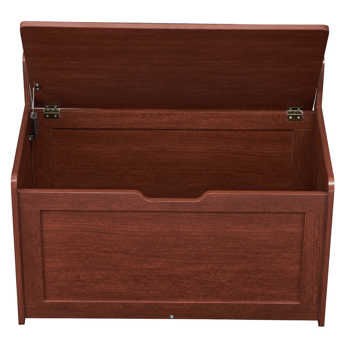 Cherry wooden kids toy box storage bench chest - view 11