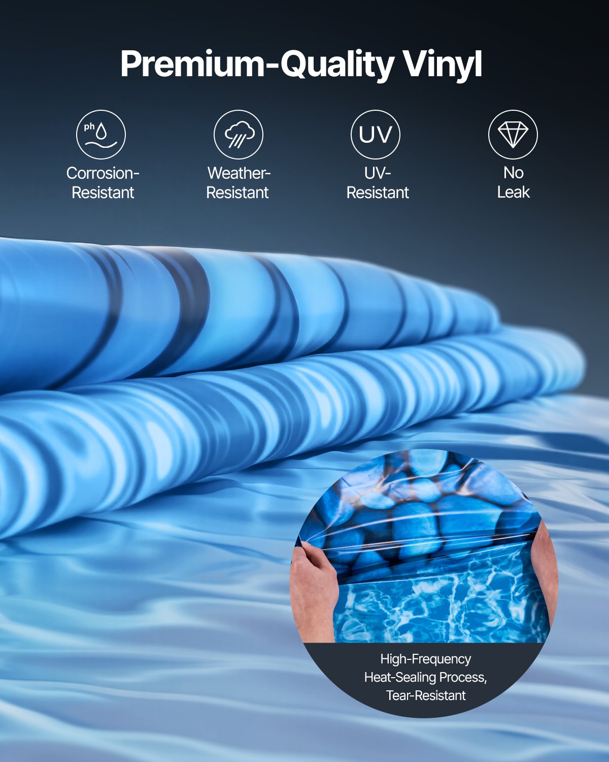Salir Round Pool Liner, 24ft Overlap Style