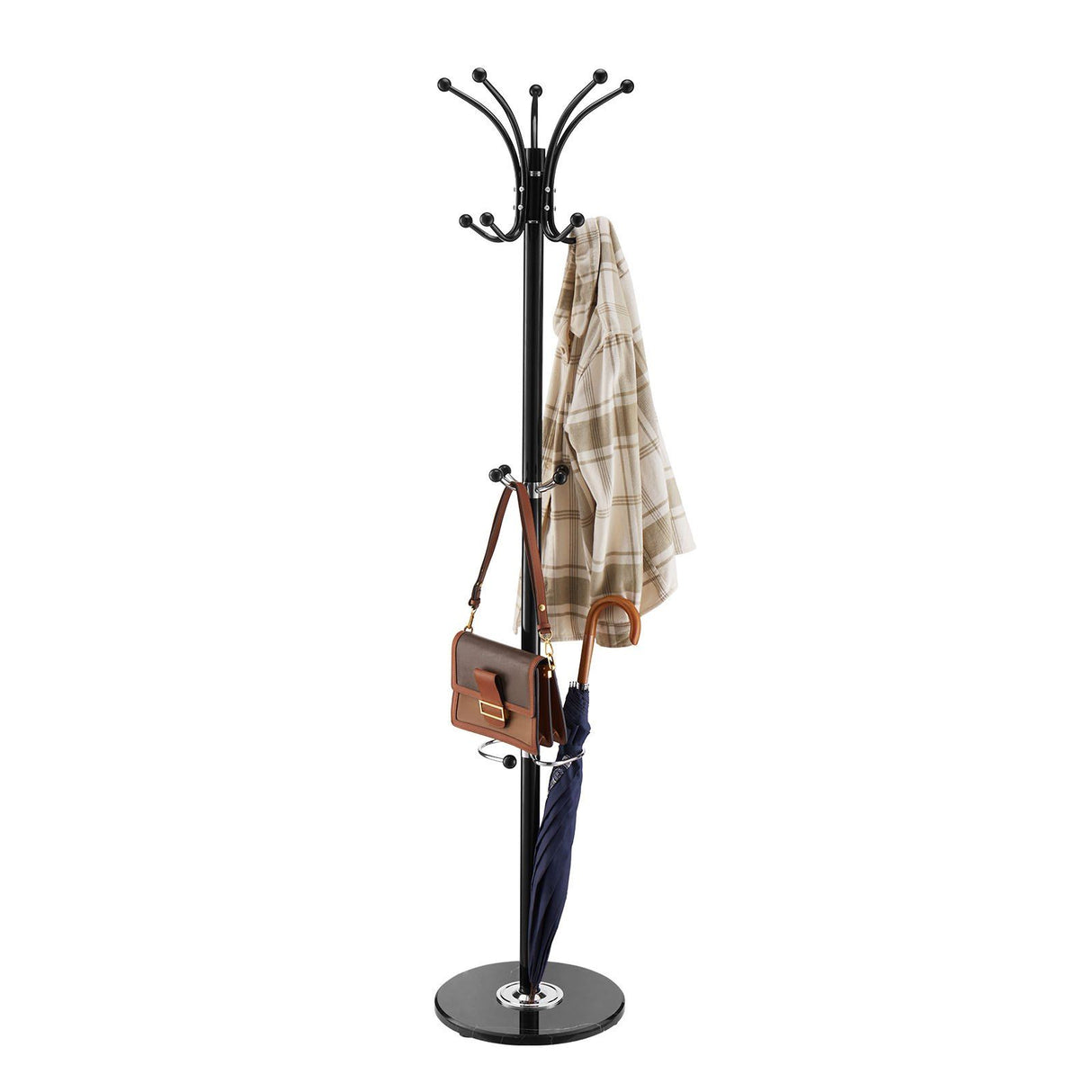 Point Lonsdale Marble Base Coat Stand with Umbrella Holder
