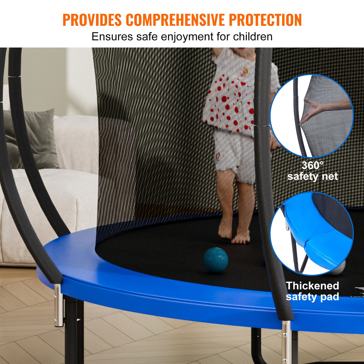 Keppel Round Trampoline with Enclosure and Ladder, 12ft