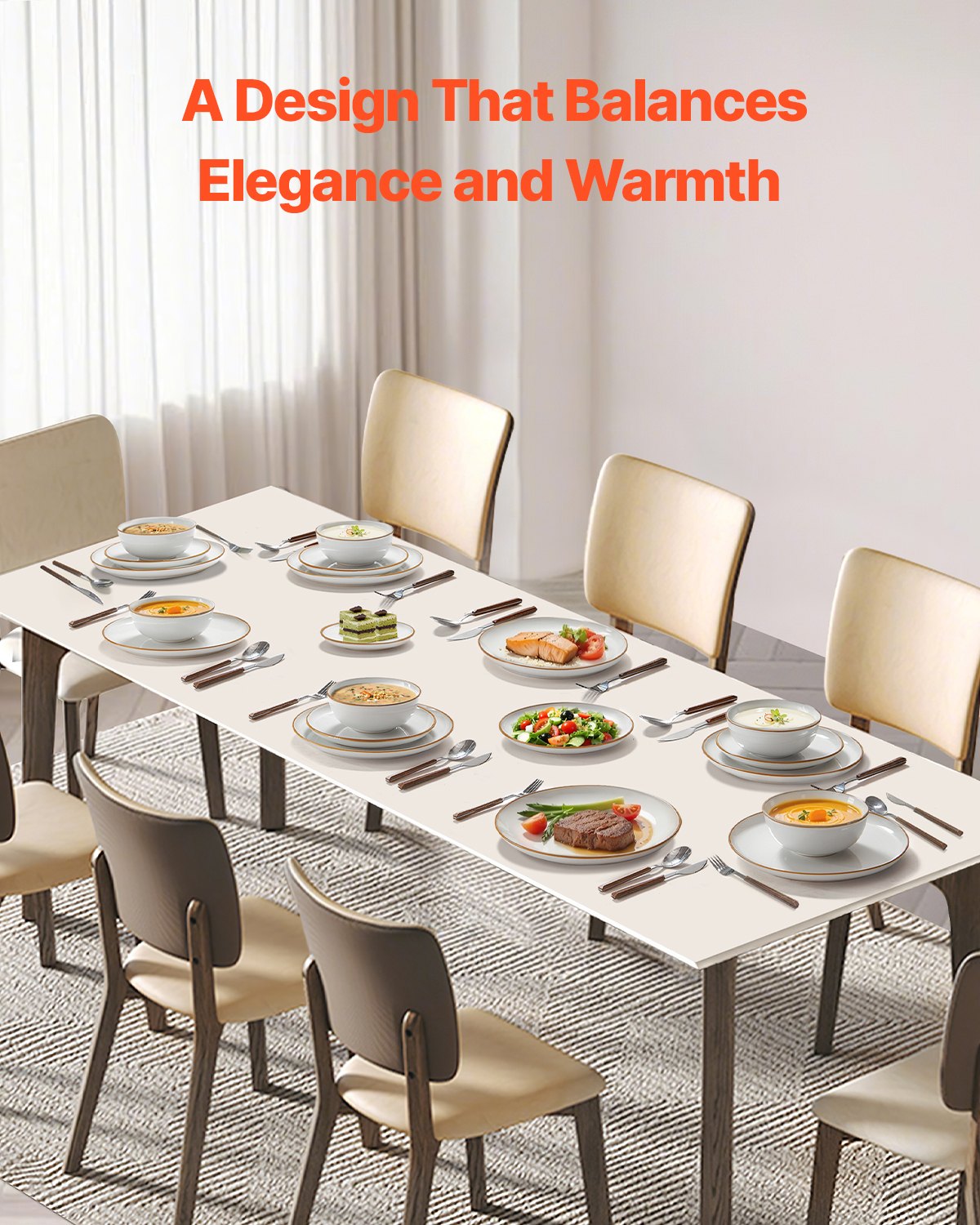 White 32 piece ceramic dinnerware set with plates and bowls