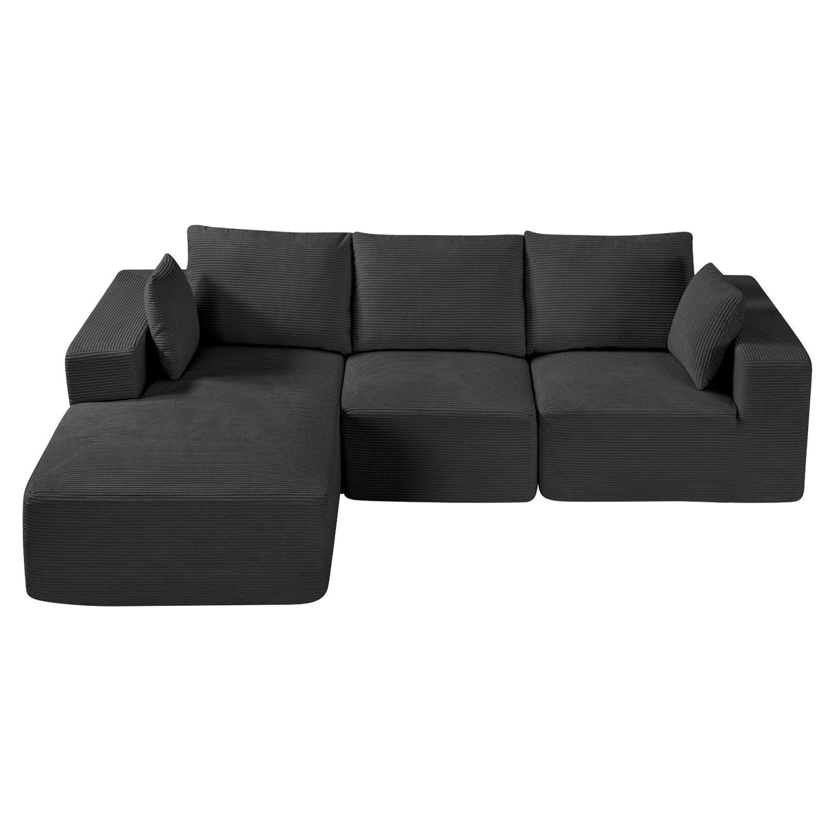 Portbou 4 Seater Modular Sofa, Black